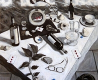 Kathy Moore, Blue Marble on Corner of Still Life