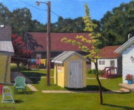 Kathy Moore, Yellow Shed in Shared Backyards
