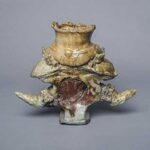 photo of artwork: earthenware clay and glaze vase