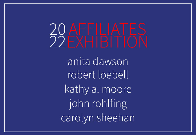 2022 Annual Affiliates Exhibition announcement with 5 participating artists.