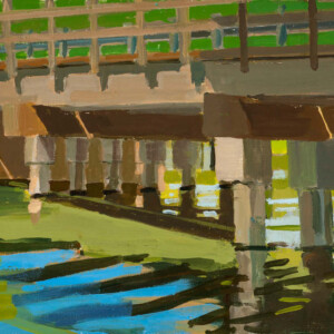 pylons in water