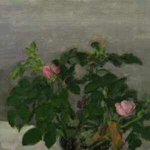 Pink roses, oil painting, artist: Scott Ramming