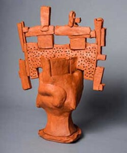 Earthenware clay and glaze<br />20 x 15 x 8 inches. 2021 photo of artwork: earthenware clay and glaze vase