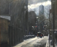 sun light on New York City, oil painting
