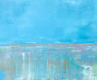 Teal and azure blue tones, abstract art