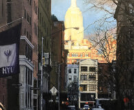 Street view in New York City, oil painting