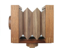 Wood and glass sculpture