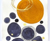 Abstract orange, gold and purple circles